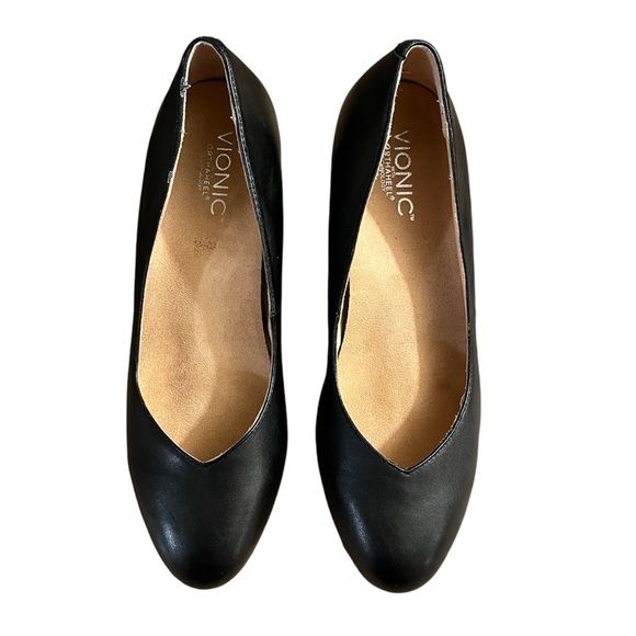 Vionic Leather Antonia Orthoheel Black Wedge - Picture 4 of 7